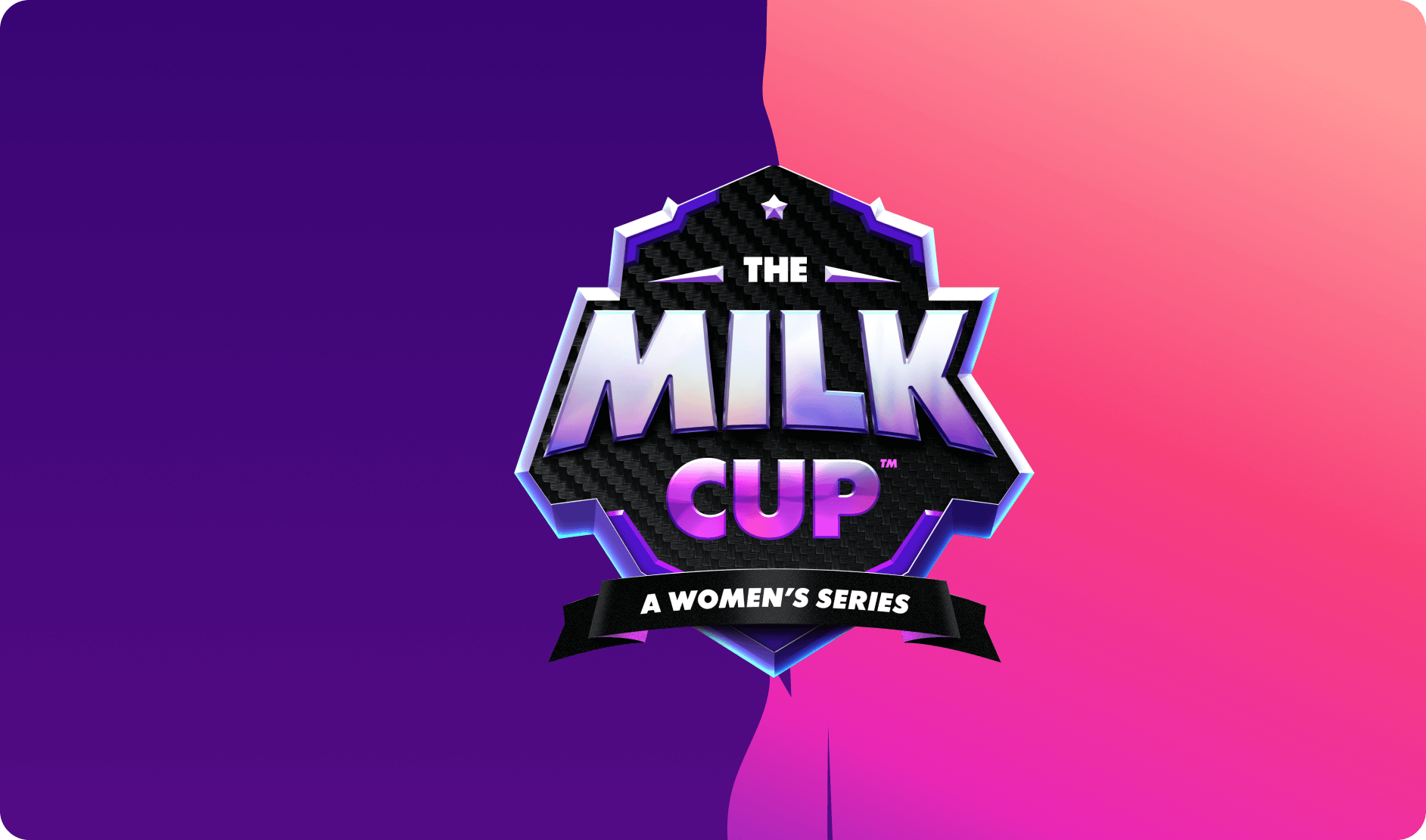 A Milk Cup logo against a purple and pink background.