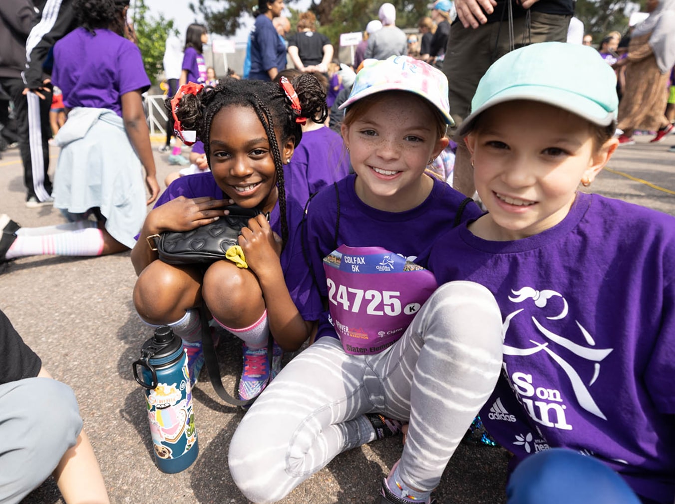 A group of young Girls on the Run participants.